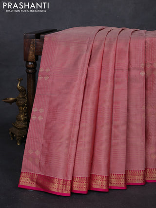 Onion Pink & Pink Pure Kanchipuram Silk Saree - Checks