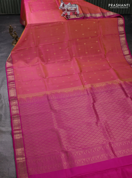 Pink Pure Kanchipuram Silk Saree - Buttas