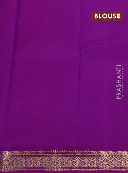 Violet & Purple Pure Kanchipuram Silk Saree - Buttas