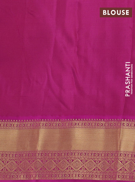 Pista Green & Pink Pure Kanchipuram Silk Saree - Checks