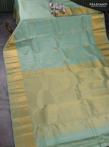 Pastel Green Pure Kanchipuram Silk Saree - Buttas