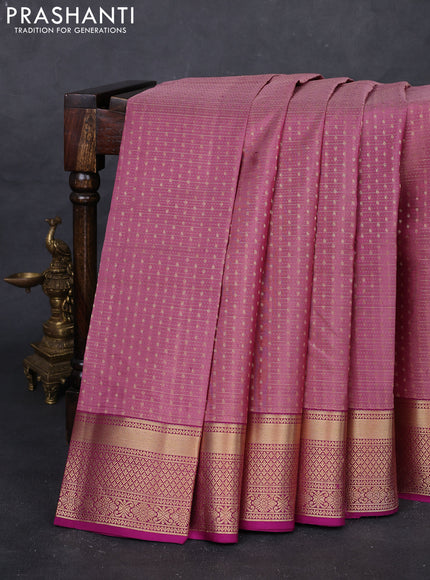 Mauve Pink & Magenta Pink Pure Kanchipuram Silk Saree - 1000 Buttas