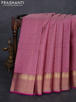 Mauve Pink & Magenta Pink Pure Kanchipuram Silk Saree - 1000 Buttas