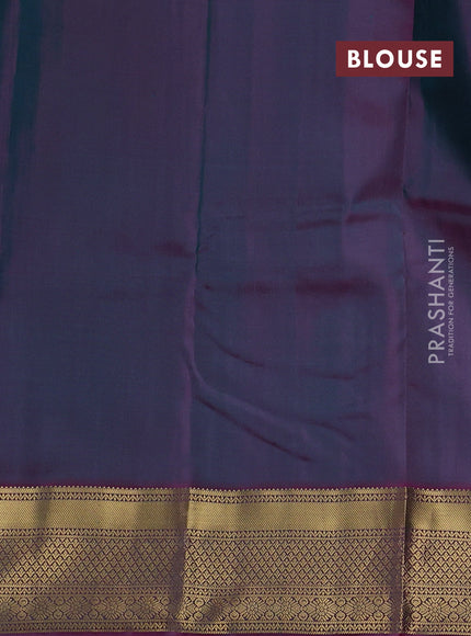 Green & Pink Pure Kanchipuram Silk Saree - 1000 Buttas