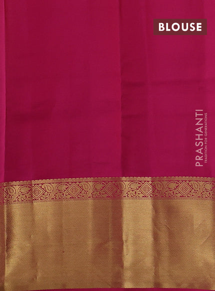 Elaichi Green & Pink Pure Kanchipuram Silk Saree - Checks