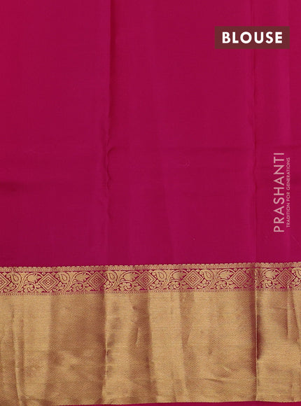 Peach Orange & Pink Pure Kanchipuram Silk Saree - Checks