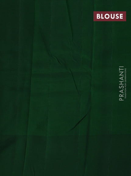 Bottle Green Pure Kanchipuram Silk Saree - Buttas