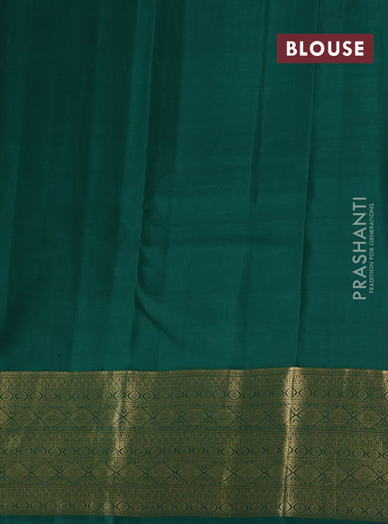 Green Pure Kanchipuram Silk Saree - Checks