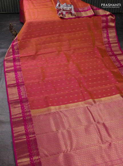 Pink Pure Kanchipuram Silk Saree - Buttas