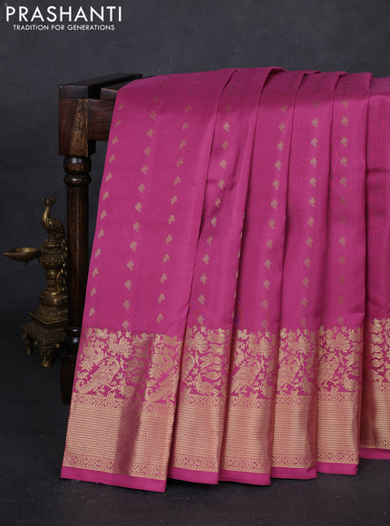 Onion Pink Pure Kanchipuram Silk Saree - Buttas