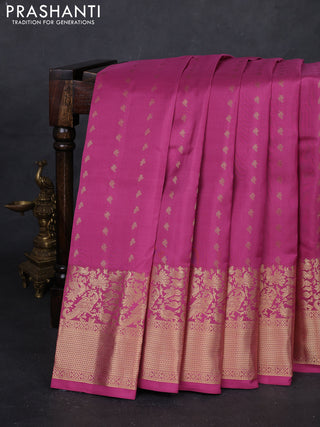 Onion Pink Pure Kanchipuram Silk Saree - Buttas