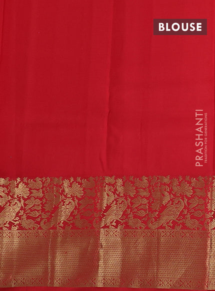 Red Pure Kanchipuram Silk Saree - Buttas