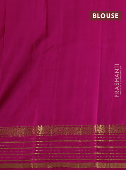 Green & Pink Pure Kanchipuram Silk Saree - Buttas