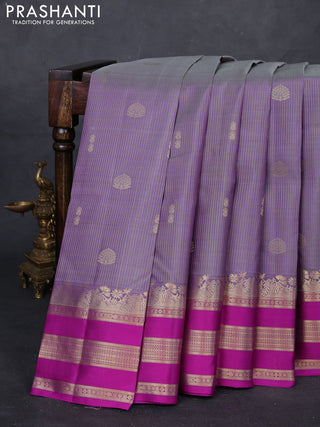 Lavender & Purple Pure Kanchipuram Silk Saree