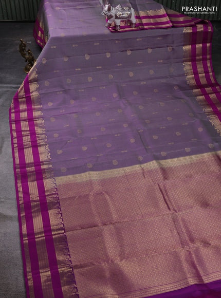 Lavender & Purple Pure Kanchipuram Silk Saree