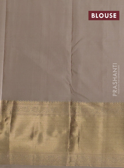 Beige Pure Kanchipuram Silk Saree - Buttas