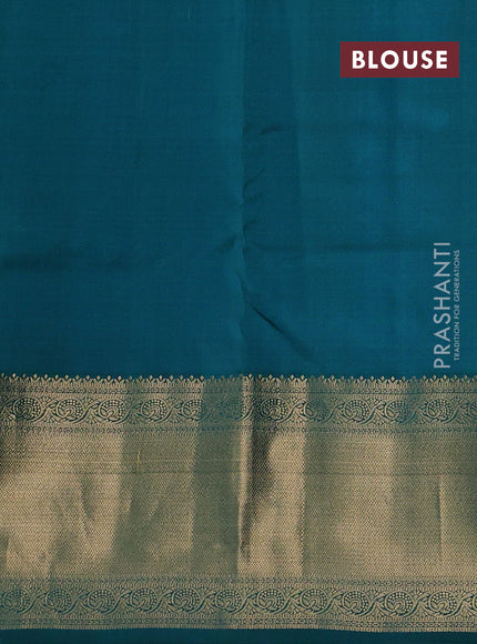 Peacock Green Pure Kanchipuram Silk Saree - Buttas