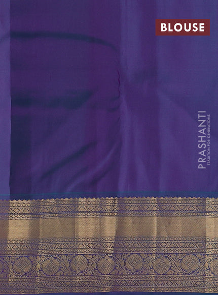 Pink & Teal Blue Pure Kanchipuram Silk Saree