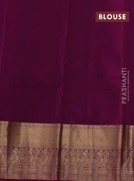 Violet & Magenta Pink Pure Kanchipuram Silk Saree - Buttas