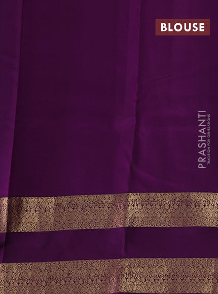 Blue & Purple Pure Kanchipuram Silk Saree - Buttas