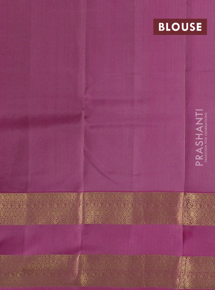 Grey & Pink Pure Kanchipuram Silk Saree - Buttas