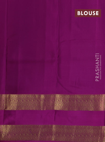 Violet & Pink Pure Kanchipuram Silk Saree - Buttas