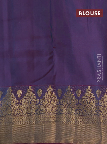 Teal Green & Magenta Pink Pure Kanchipuram Silk Saree