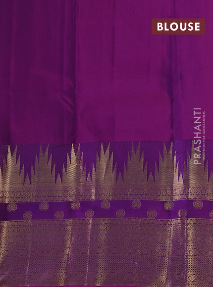 Blue & Purple Pure Kanchipuram Silk Saree