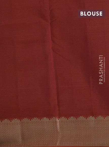Rust Pure Kanchipuram Silk Saree - Buttas