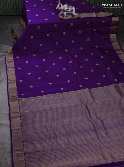 Violet Pure Kanchipuram Silk Saree - Buttas