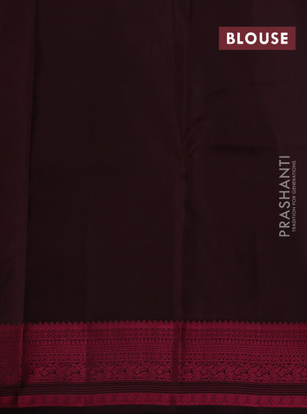 Onion Pink & Coffee Brown Pure Kanchipuram Silk Saree - Buttas