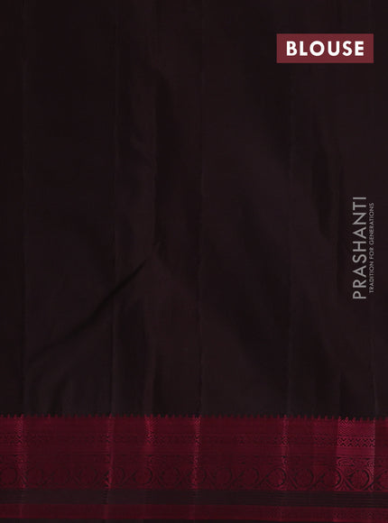 Mehendi Green & Coffee Brown Pure Kanchipuram Silk Saree - Buttas