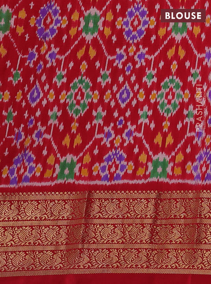 Black & Red Pochampally Silk - Digital Prints