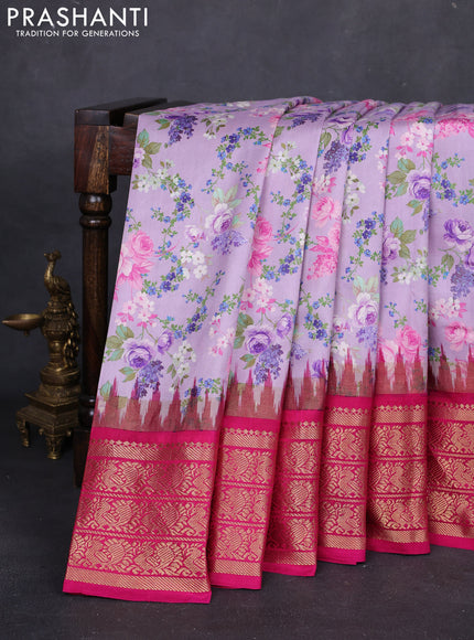 Lavender & Pink Pochampally Silk - Digital Prints