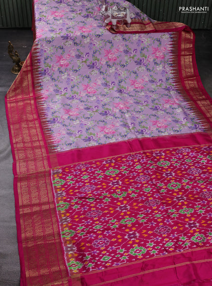 Lavender & Pink Pochampally Silk - Digital Prints