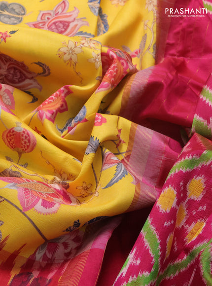 Yellow & Red Pochampally Silk - Digital Prints