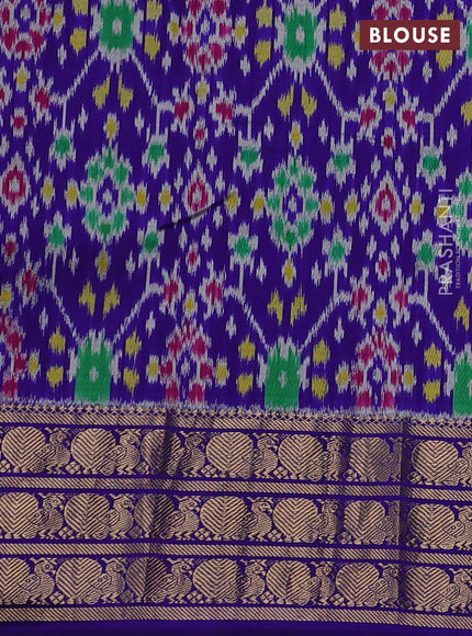 Aqua Blue & Blue Pochampally Silk - Digital Prints