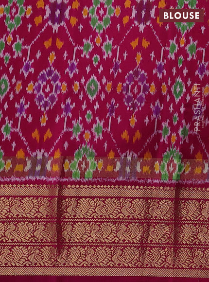 Pastel Blue & Pink Pochampally Silk - Digital Prints