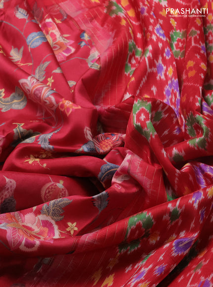 Red Pochampally Silk - Digital Prints