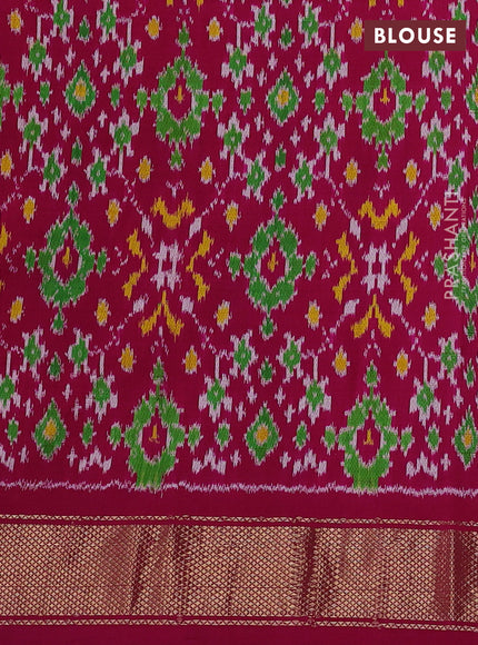 Grey & Pink Pochampally Silk - Ganga Jamuna Border