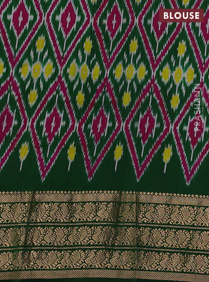 Multi Colour & Green Pochampally Silk - Digital Prints