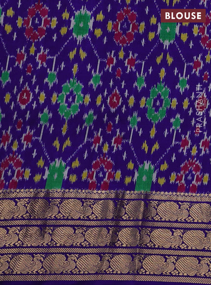 Lavender & Blue Pochampally Silk - Digital Prints
