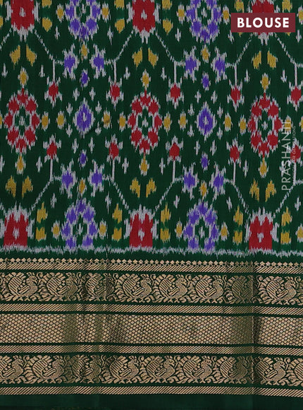 Pale Yellow & Green Pochampally Silk - Digital Prints