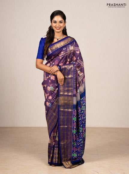 Purple & Violet Pochampally Silk - Digital Prints