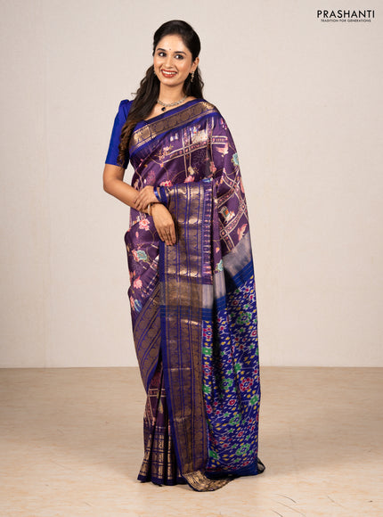 Purple & Violet Pochampally Silk - Digital Prints