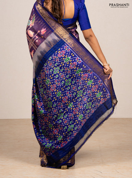 Purple & Violet Pochampally Silk - Digital Prints