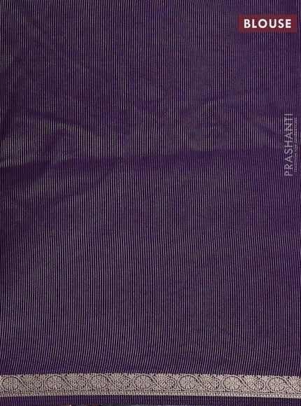 Purple Art Tussar Silk - Embroidery
