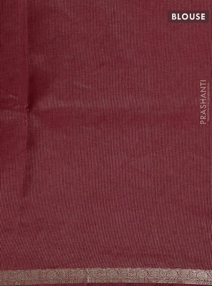 Red Art Tussar Silk - Embroidery