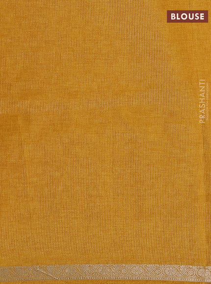 Yellow Art Tussar Silk - Embroidery