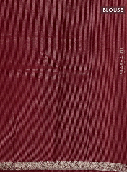 Red Art Tussar Silk - Embroidery